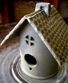ceramic bird houses greenware