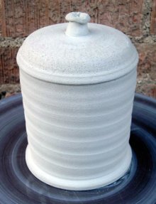 pottery kitchen canister set stoneware
